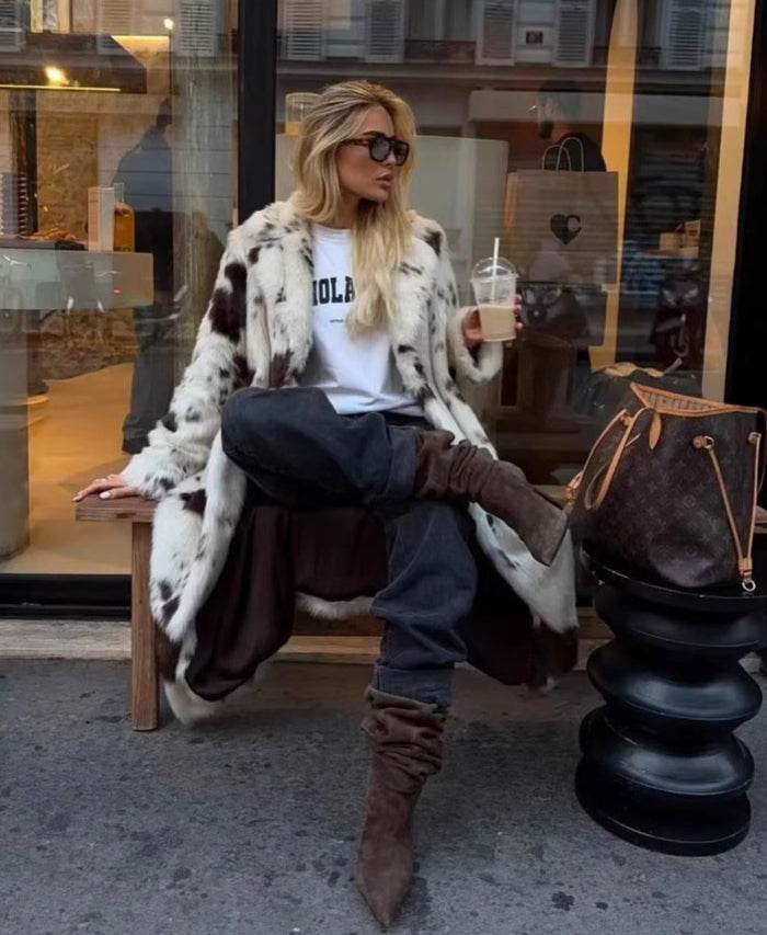 Manteau en Fausse Fourrure Léopard - ElyGlam