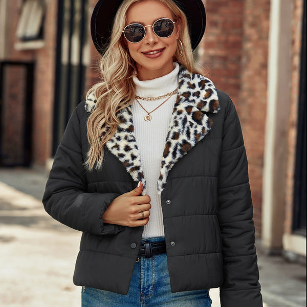 Women's Casual Polo Collar Cotton-Padded Coat - Warm Winter Suit Jacket