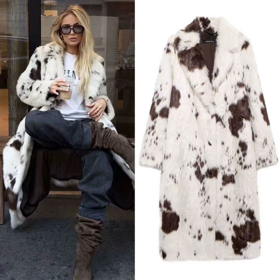 Manteau en Fausse Fourrure Léopard - ElyGlam
