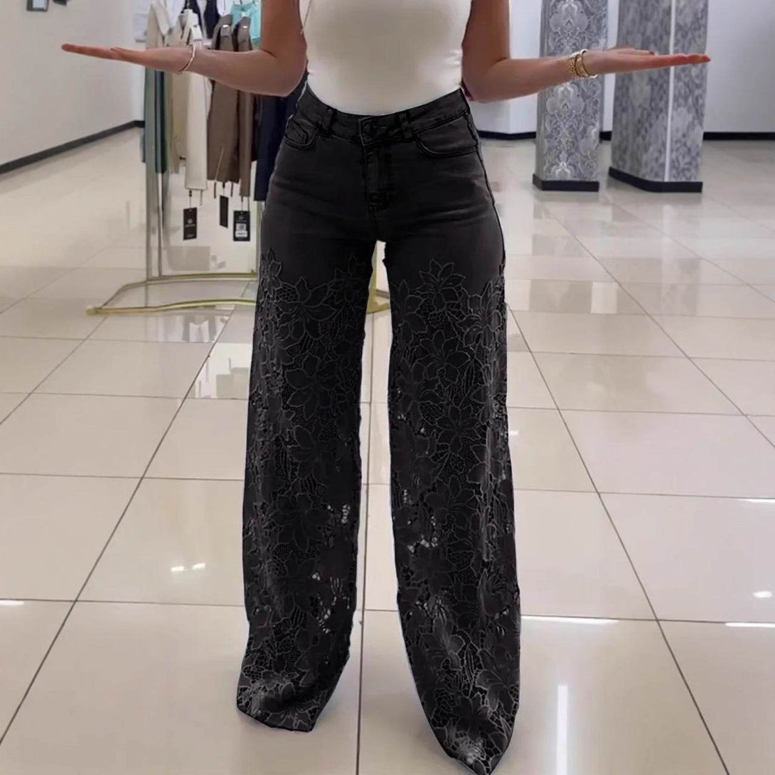 LaceDream™ Wide-Leg Jeans - ElyGlam