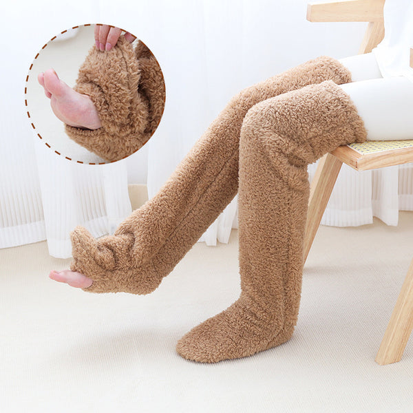 Over-Knee High Fuzzy Socks - Warm Winter Leg Warmers | Cozy Sleeping Socks