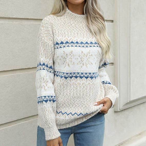 Pull Flocon à Col Montant - ElyGlam