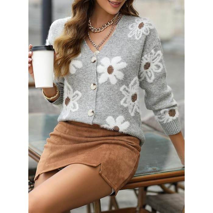 Cardigan imprimé floral - ElyGlam