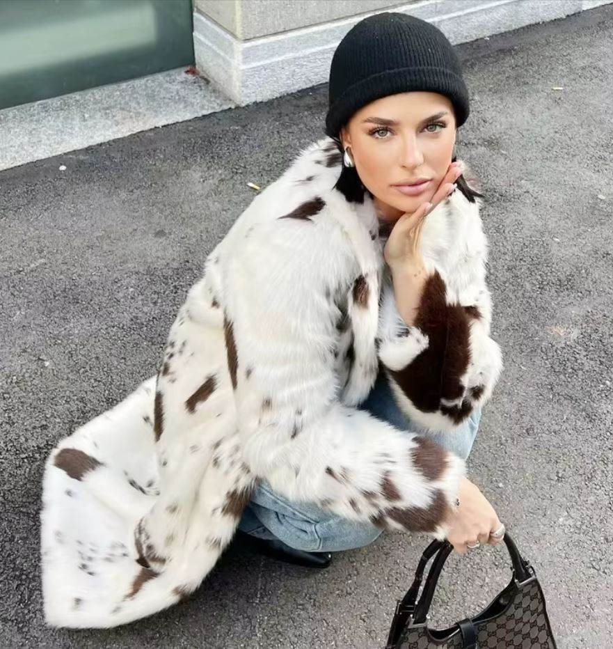 Manteau en Fausse Fourrure Léopard - ElyGlam