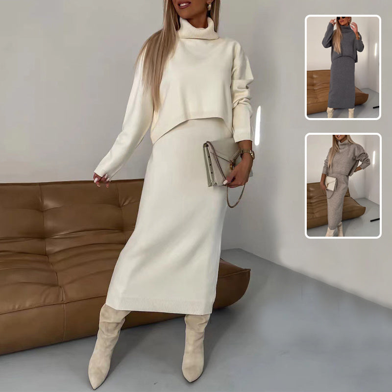 Ensemble Robe Longue & Pull Col Haut