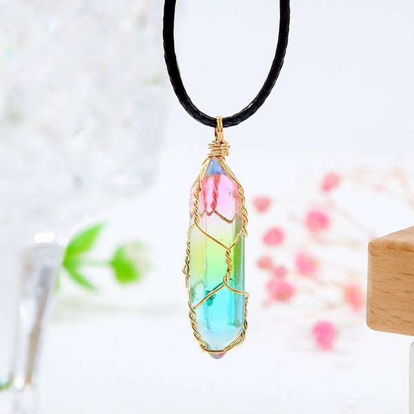 Geometric Diamond Crystal Necklace - Transparent Statement Jewelry for Women