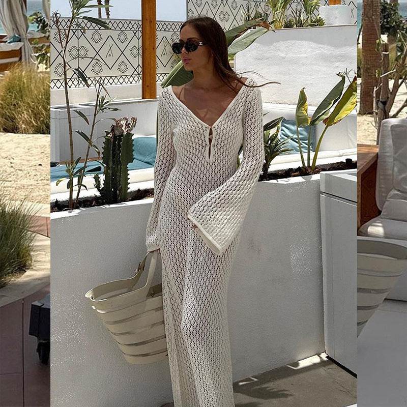 Boho Beach Crochet Dress - ElyGlam