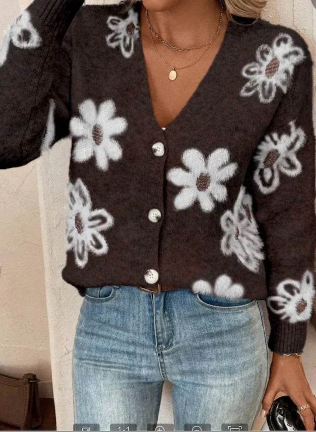 Cardigan imprimé floral - ElyGlam