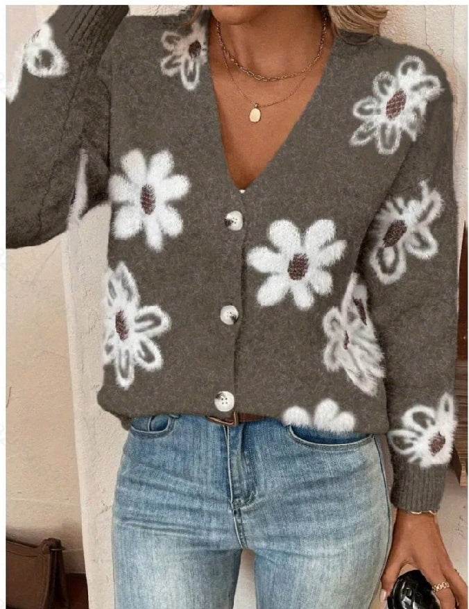 Cardigan imprimé floral - ElyGlam