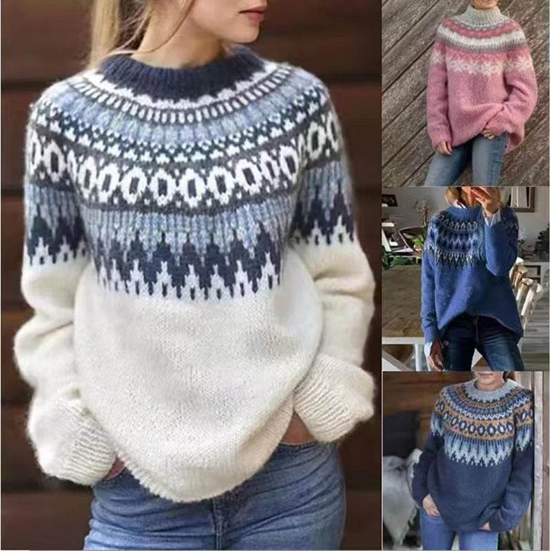 Pull Vintage Jacquard - ElyGlam