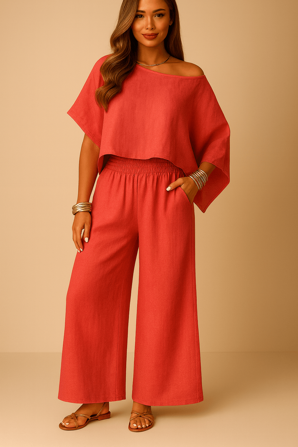CozyLuxe 2-Piece Set – Flowy Summer Outfit for Effortless Chic - ElyGlam