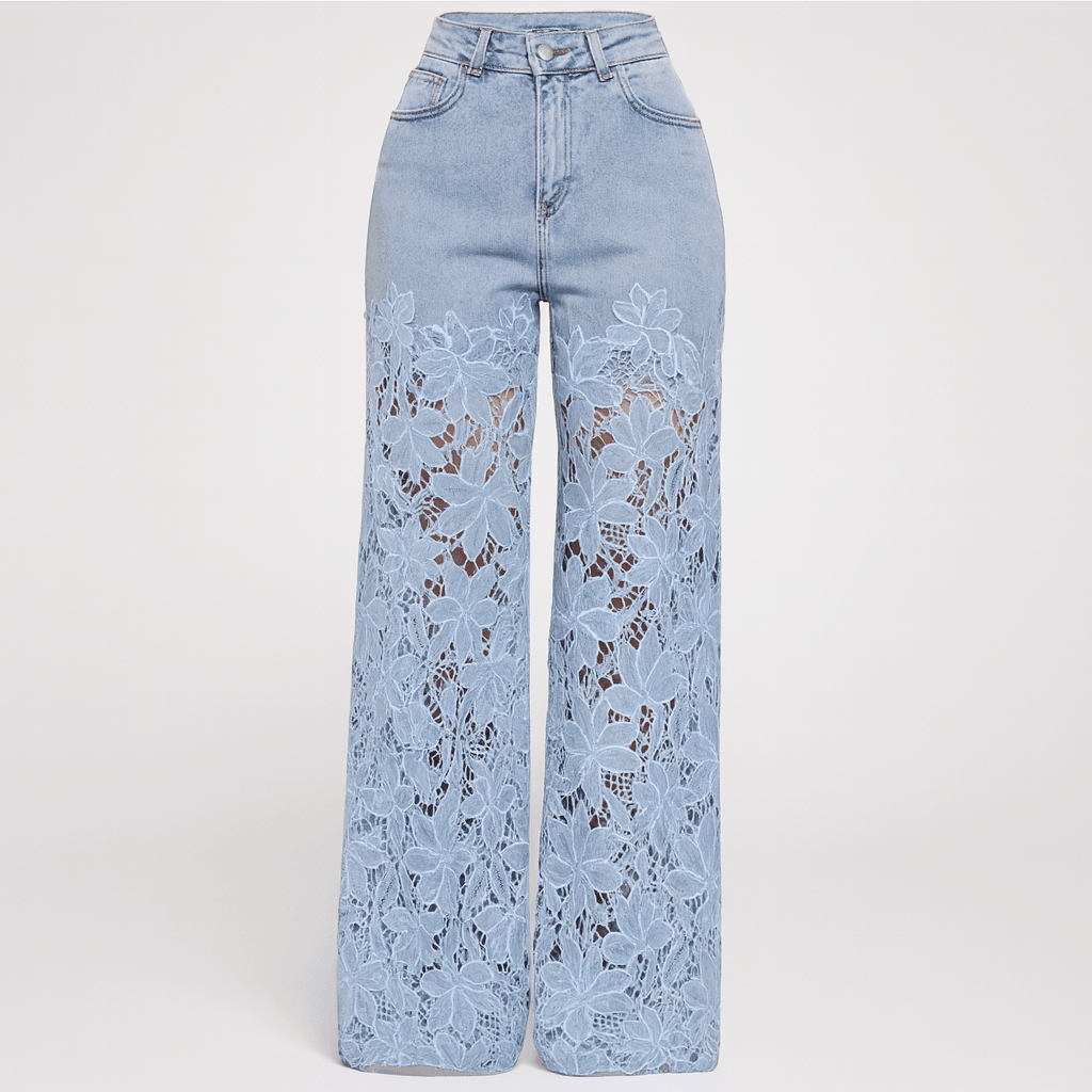 LaceDream™ Wide-Leg Jeans - ElyGlam