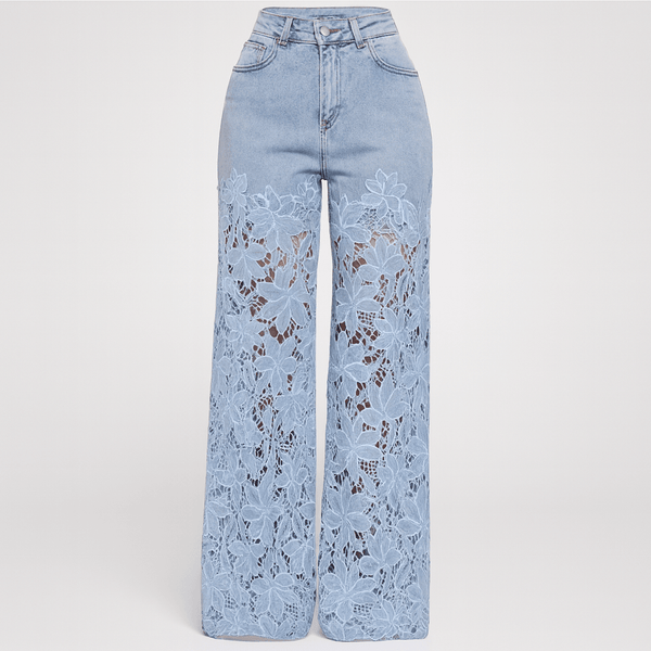 LaceDream™ Wide-Leg Jeans - ElyGlam