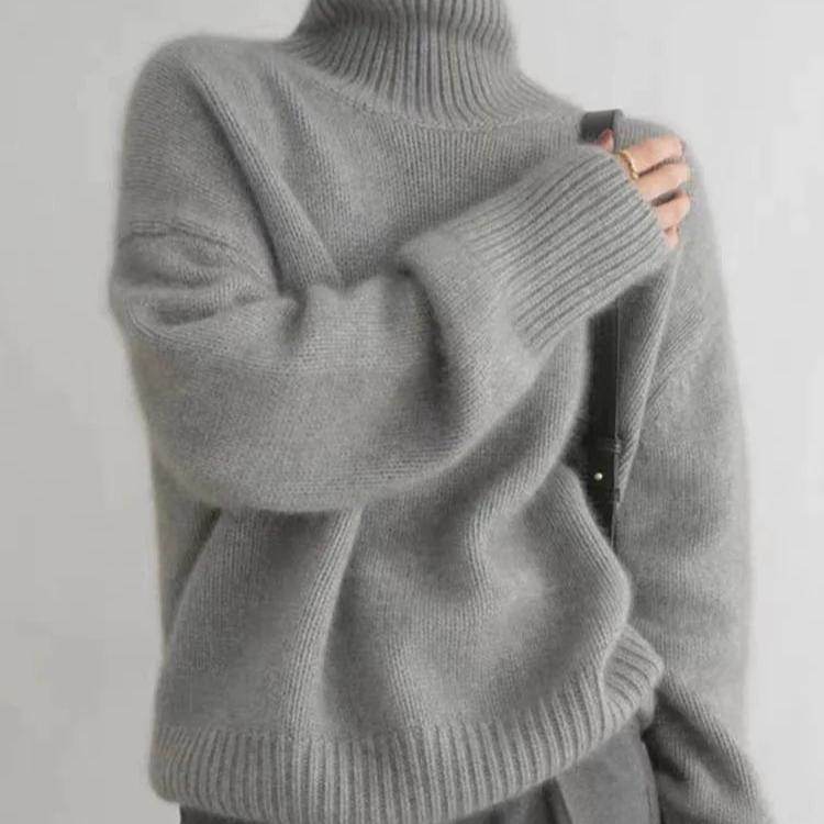 Pull Col Roulé Oversize en Cachemire - ElyGlam