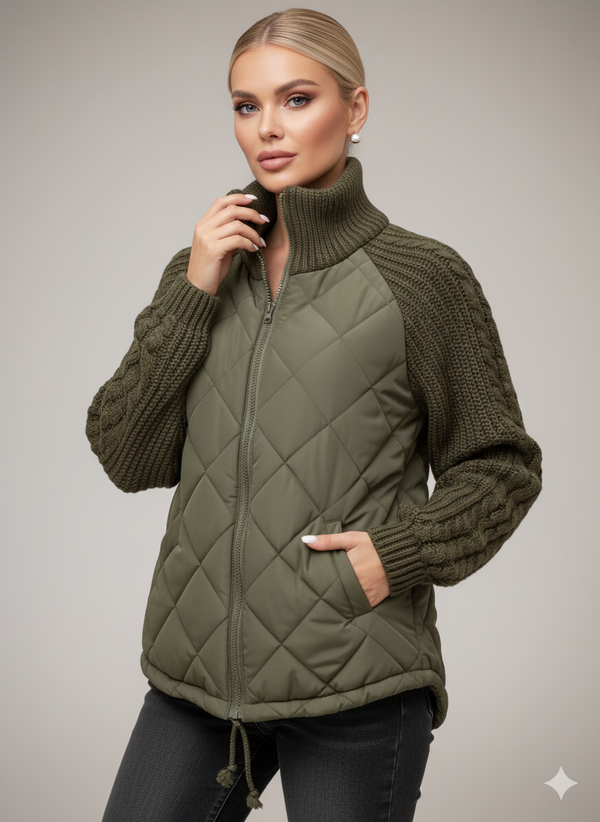 Knitted Sleeve Jacket Women - Cozy Cotton Cardigan Coat