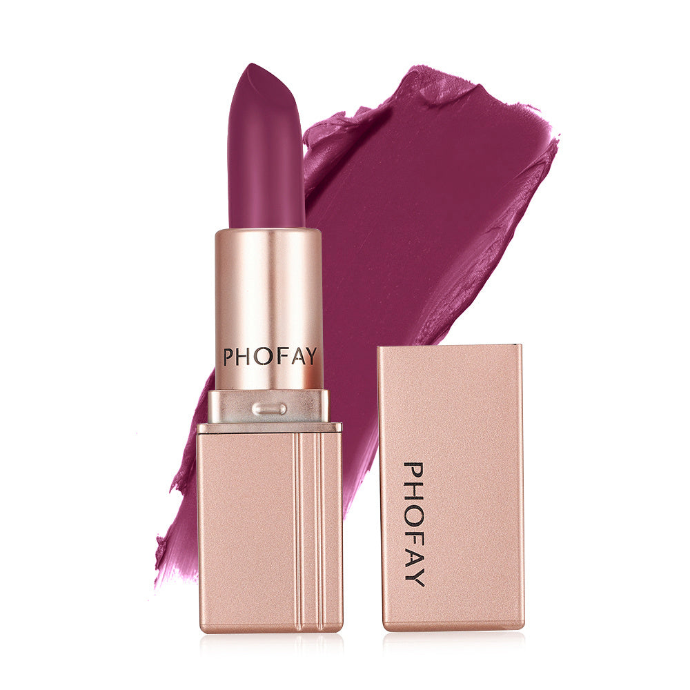 Purple lipstick with PHOFAY branding on a white background