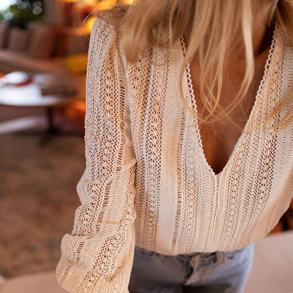 Bluse Dentelle Élégance Bohème 