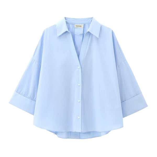 CAMILLA – Oversized Sky Shirt