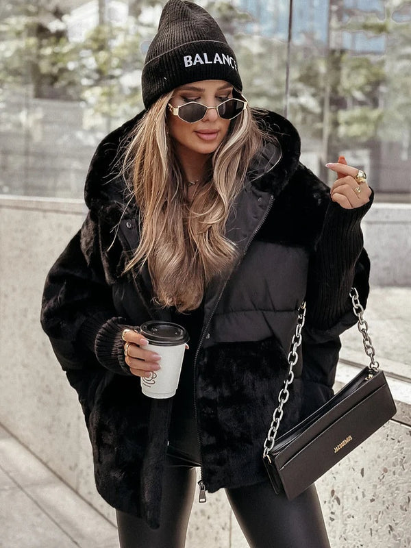 Cozy Bomber Jacket with Hood – Elegant Warmth for Everyday Style