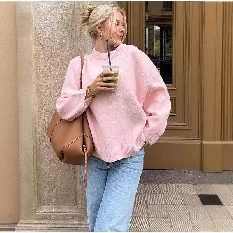 Pull Col Rond Douillet - ElyGlam