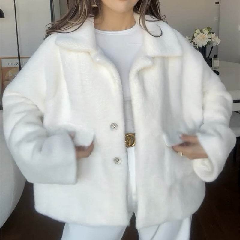 Manteau Court Fausse Fourrure - ElyGlam