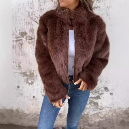 Blouson Tendance en Fausse Fourrure