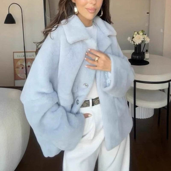 Manteau Court Fausse Fourrure - ElyGlam