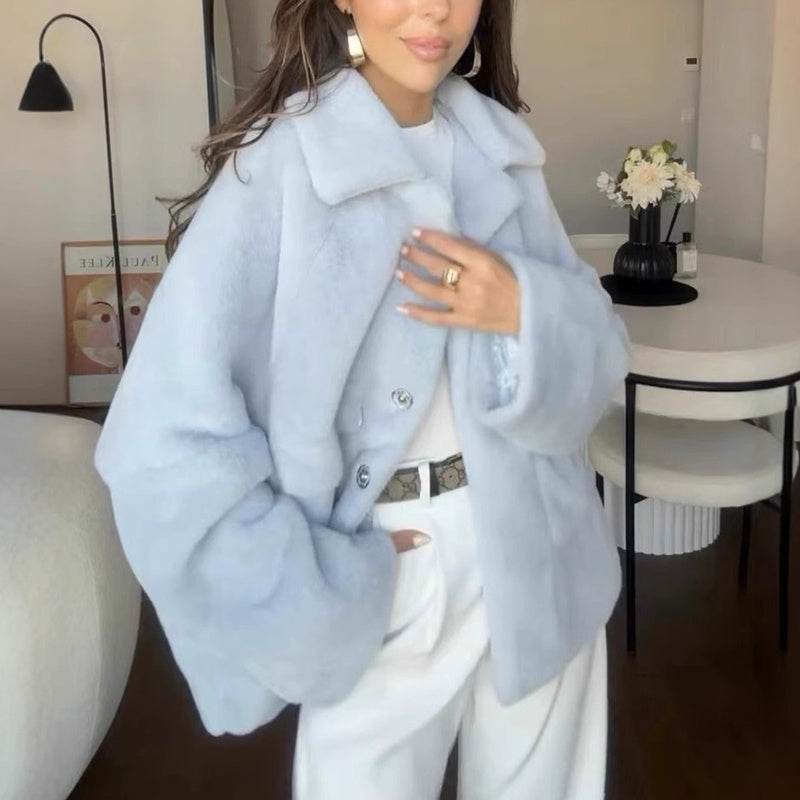 Manteau Court Fausse Fourrure - ElyGlam