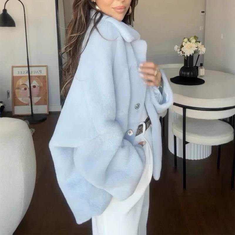 Manteau Court Fausse Fourrure - ElyGlam
