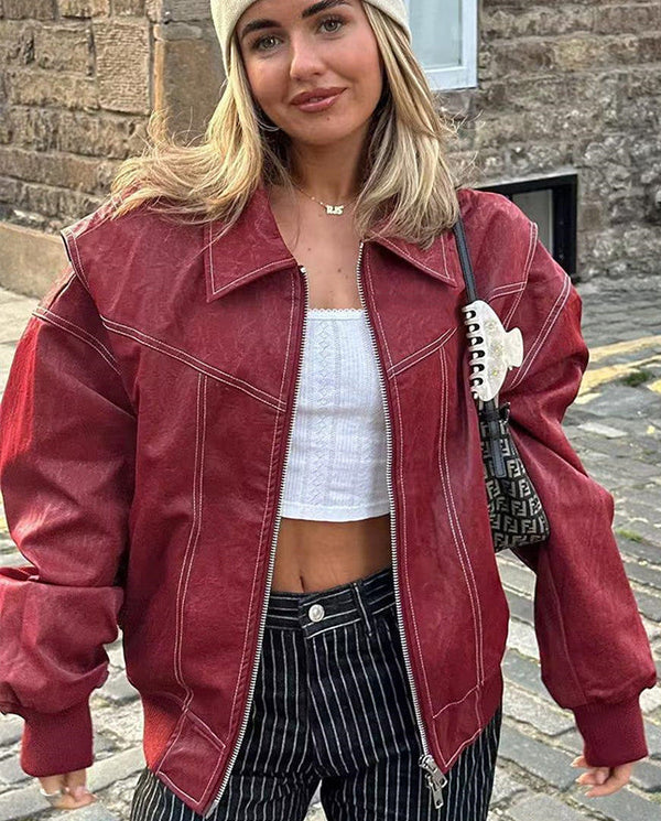 Motorradjacke aus Kunstleder