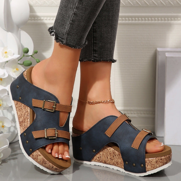 Plateau-Sandalen mit Peep-Toe 
