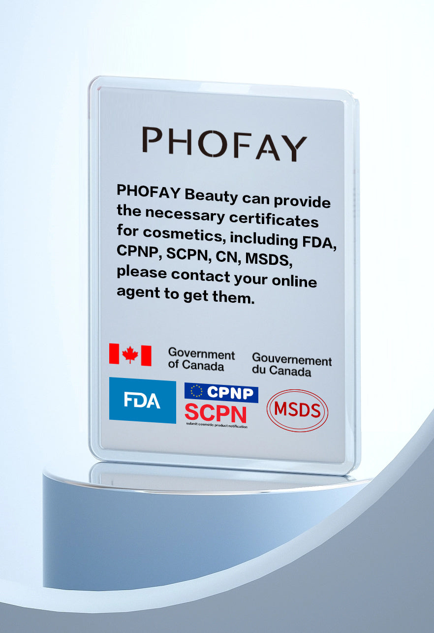 PHOFAY certification card with logos and text on a light blue background